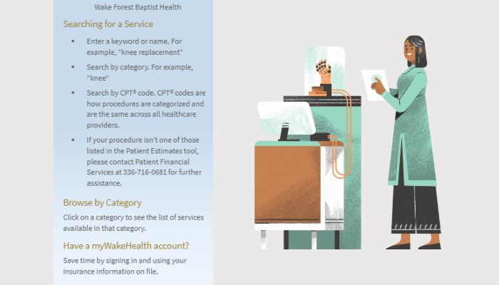 myWakeHealth Patient Estimates